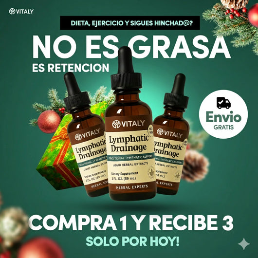 VITALY® Gotas de Drenaje Linfático Natural – Sabor Miel